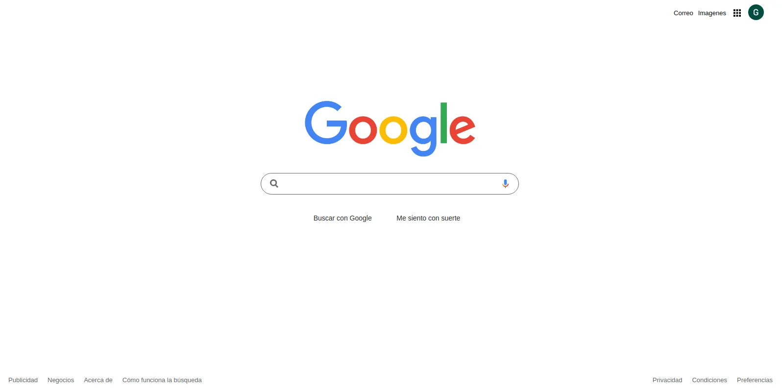 Screenshot of Google Frontend Clone